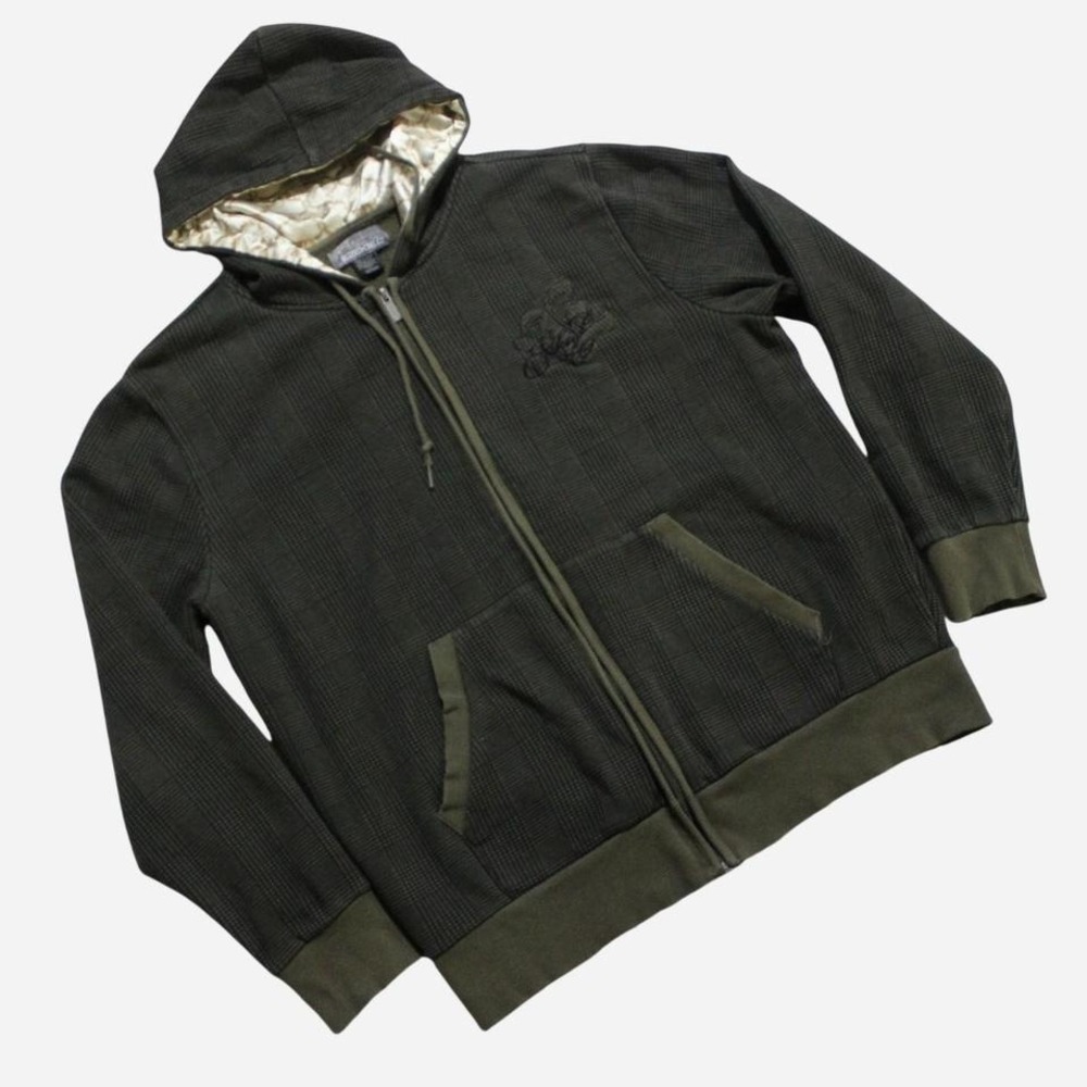Mens Y2K Grunge Skater Streetwear Ezekiel Zip-up Striped Embroidered Hoodie